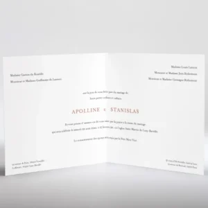 Faire-part de mariage Initiales gravees en or couleur*Faire-part Elégant Hot