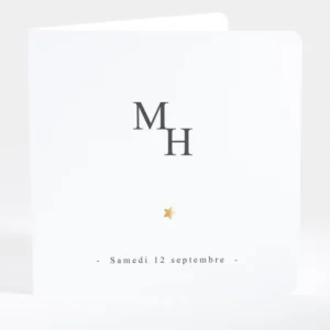 Faire-part de mariage Initiales etoilees*Faire-part Elégant Sale
