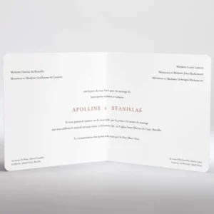 Faire-part de mariage Initiales gravees en or couleur*Faire-part Elégant Hot