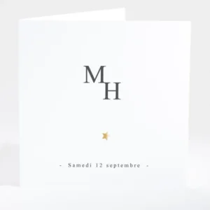 Faire-part de mariage Initiales etoilees*Faire-part Elégant Sale