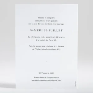 Faire-part de mariage Jardin anglais*Faire-part Elégant Best