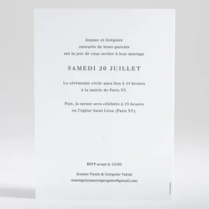 Faire-part de mariage Jardin anglais*Faire-part Elégant Best
