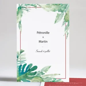 Faire-part de mariage Jardin tropical*Faire-part Elégant Hot