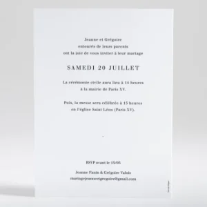 Faire-part de mariage Jardin anglais*Faire-part Elégant Best