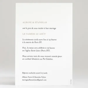 Faire-part de mariage Joli brin*Faire-part Elégant New