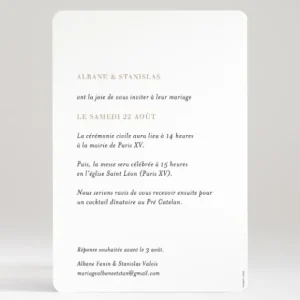 Faire-part de mariage Joli brin*Faire-part Elégant New