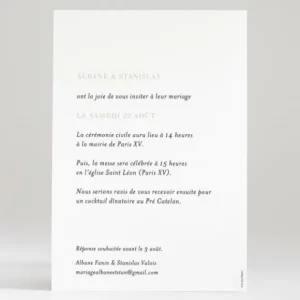 Faire-part de mariage Joli brin*Faire-part Elégant New