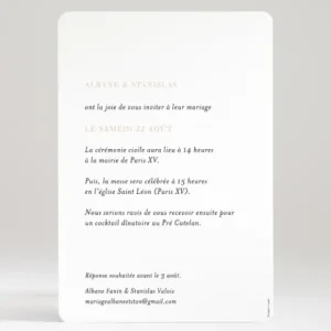 Faire-part de mariage Joli brin*Faire-part Elégant New