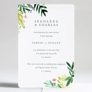 Faire-part de mariage Journee fleurie*Faire-part Elégant New
