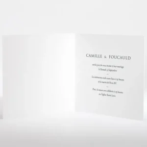 Faire-part de mariage Journee ensoleillee carre livret*Faire-part Elégant New