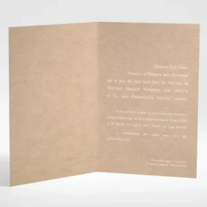 Faire-part de mariage Kraft classique*Faire-part Elégant Online