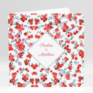Faire-part de mariage Liberty groseilles*Faire-part Elégant Fashion
