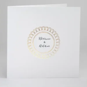 Faire-part de mariage Medaillon en or*Faire-part Elégant New