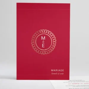 Faire-part de mariage Medaillon en or portrait*Faire-part Elégant New