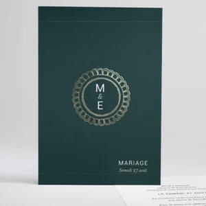Faire-part de mariage Medaillon en or portrait*Faire-part Elégant New