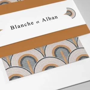 Faire-part de mariage Mosaique coloree*Faire-part Elégant New