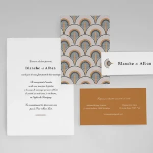 Faire-part de mariage Mosaique coloree*Faire-part Elégant New