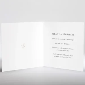 Faire-part de mariage Murmure dore*Faire-part Elégant Sale