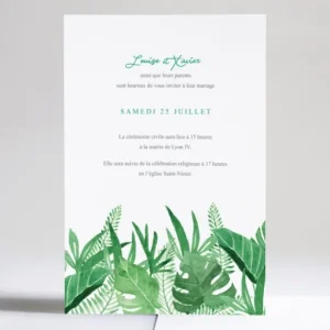 Faire-part de mariage Nature luxuriante*Faire-part Elégant Hot