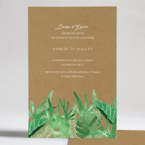 Faire-part de mariage Nature luxuriante*Faire-part Elégant Hot