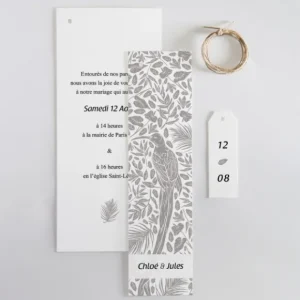 Faire-part de mariage Oiseau de paradis*Faire-part Elégant Best