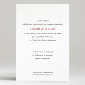 Faire-part de mariage Poppy*Faire-part Elégant Hot