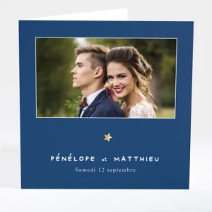 Faire-part de mariage Poudre d'or photo*Faire-part Elégant Best