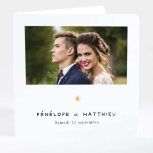 Faire-part de mariage Poudre d'or photo*Faire-part Elégant Best
