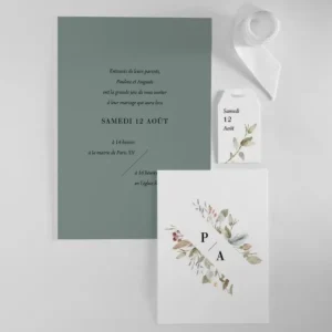 Faire-part de mariage Prevenance*Faire-part Elégant New