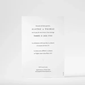 Faire-part de mariage Promesse d'amour*Faire-part Elégant Sale