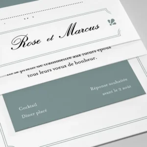 Faire-part de mariage Raffinement*Faire-part Elégant Sale