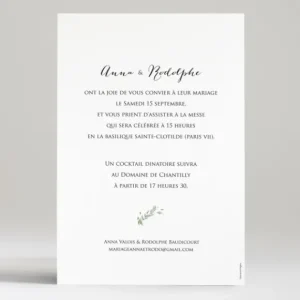 Faire-part de mariage Romance*Faire-part Elégant Best