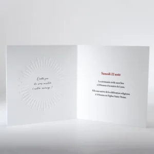 Faire-part de mariage Soleil chic*Faire-part Elégant Discount