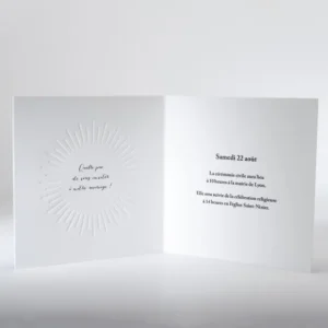 Faire-part de mariage Soleil chic*Faire-part Elégant Discount