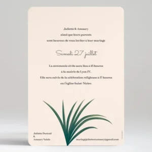 Faire-part de mariage Sous les tropiques*Faire-part Elégant New