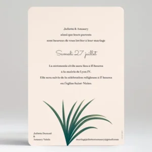 Faire-part de mariage Sous les tropiques*Faire-part Elégant New