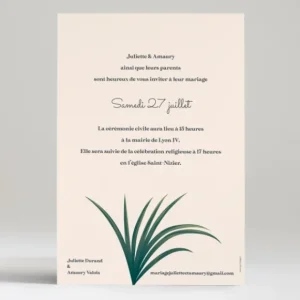 Faire-part de mariage Sous les tropiques*Faire-part Elégant New