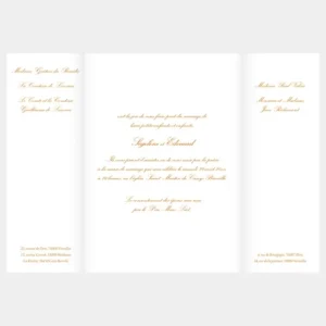 Faire-part de mariage Traditionnel triptyque*Faire-part Elégant Fashion