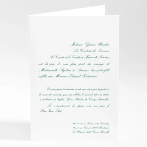 Faire-part de mariage Traditionnel rectangle*Faire-part Elégant Outlet