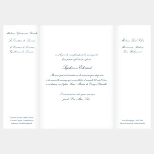 Faire-part de mariage Traditionnel triptyque*Faire-part Elégant Fashion