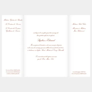 Faire-part de mariage Traditionnel triptyque*Faire-part Elégant Fashion