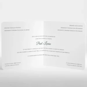 Faire-part de mariage Uni & chic*Faire-part Elégant New