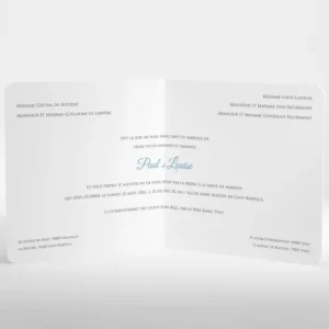 Faire-part de mariage Uni & chic*Faire-part Elégant New
