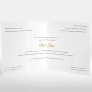 Faire-part de mariage Uni & chic*Faire-part Elégant New