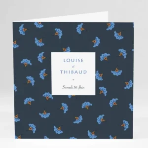 Faire-part de mariage Wax bleu*Faire-part Elégant Hot