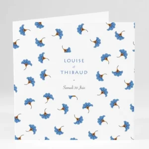 Faire-part de mariage Wax bleu*Faire-part Elégant Hot