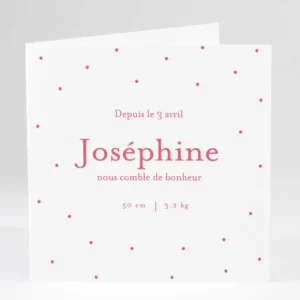 Faire-part de naissance A pois carre*Faire-part Elégant Fashion