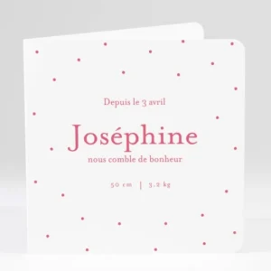 Faire-part de naissance A pois carre*Faire-part Elégant Fashion