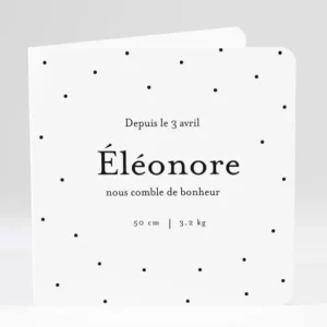 Faire-part de naissance A pois carre*Faire-part Elégant Fashion
