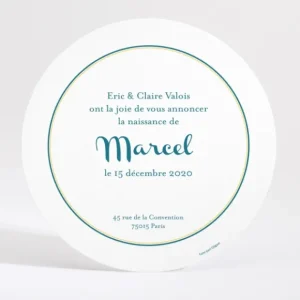 Faire-part de naissance Ananas pastel rond*Faire-part Elégant Outlet
